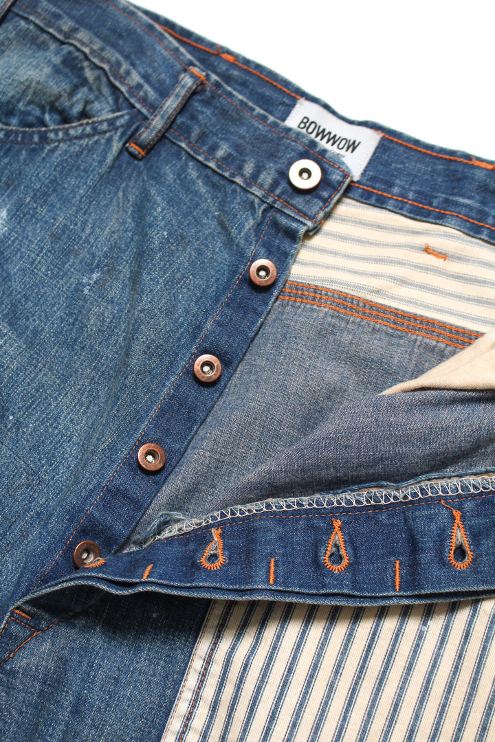 BOWWOW LAPD PRISONER DENIM PT AGING-INDIGO