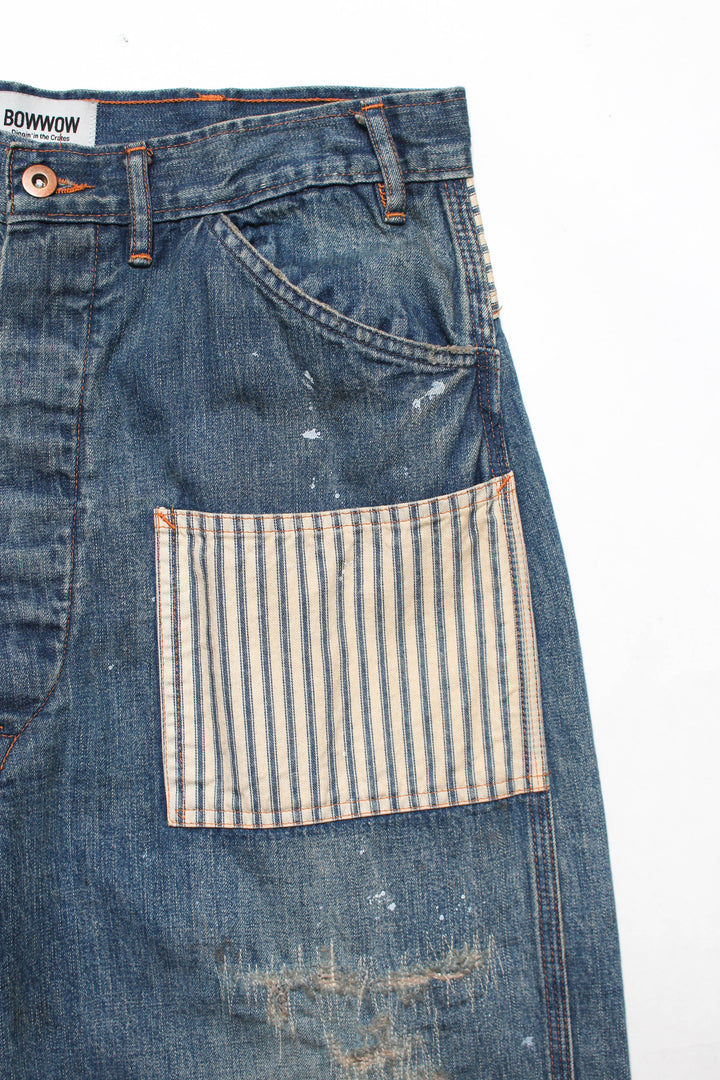 BOWWOW LAPD PRISONER DENIM PT AGING-INDIGO