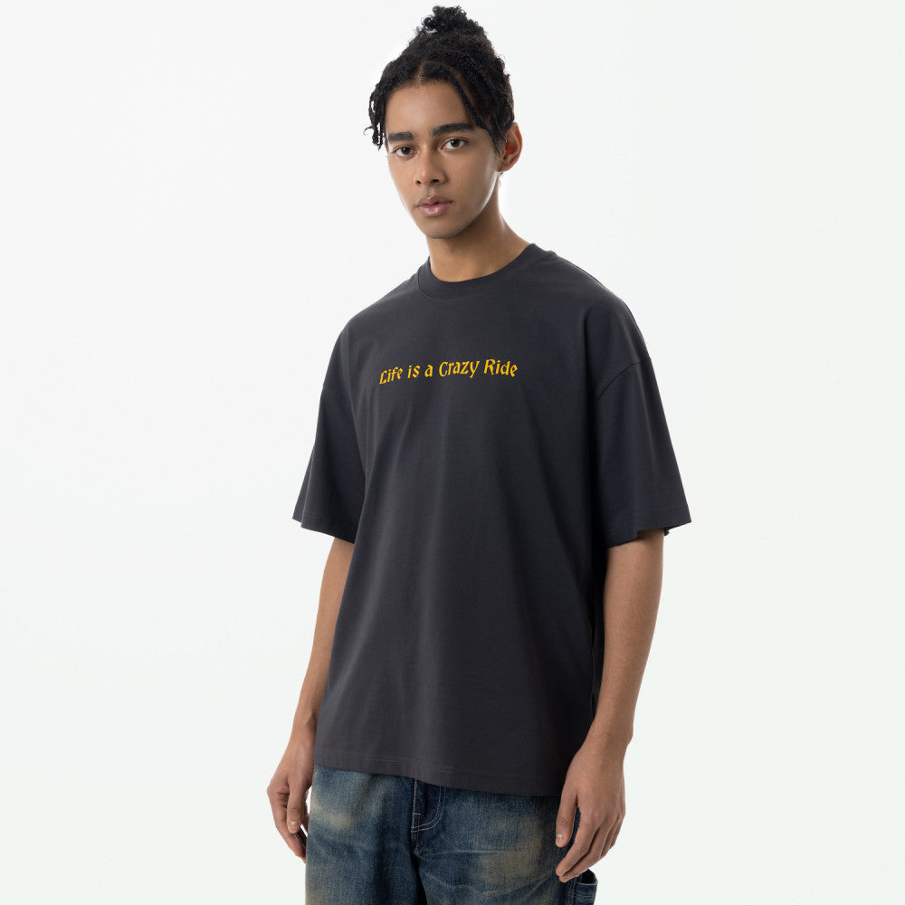 MADNESS LIFE IS A CRAZY RIDE HYBRID T-SHIRT-BLACK