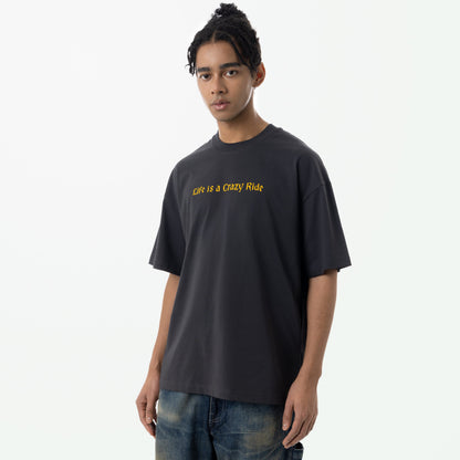 MADNESS LIFE IS A CRAZY RIDE HYBRID T-SHIRT-BLACK