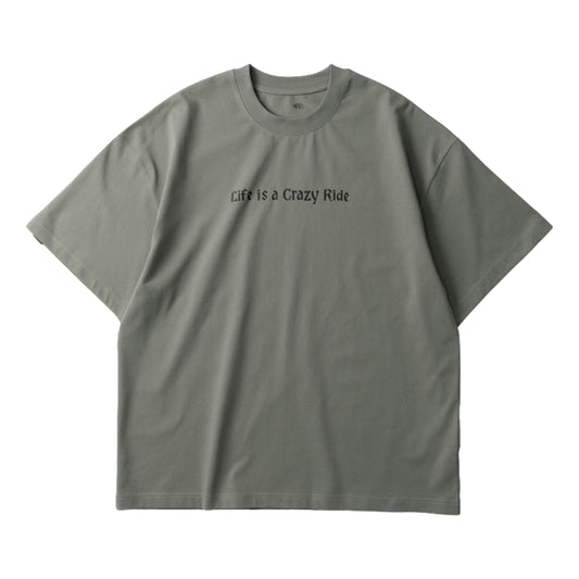 MADNESS LIFE IS A CRAZY RIDE HYBRID T-SHIRT-TAUPE