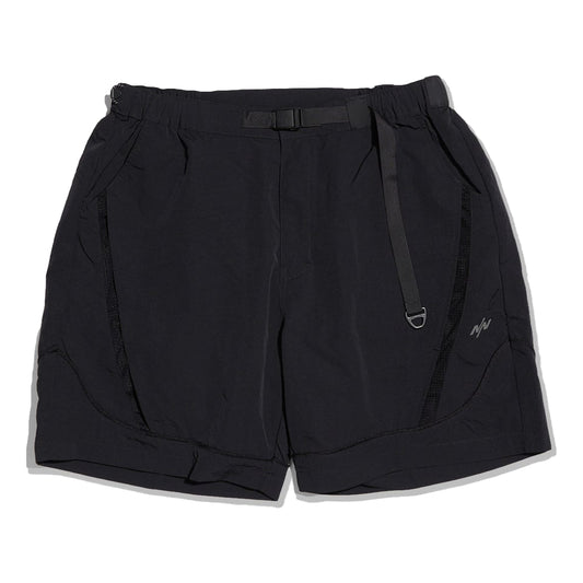 NINE POINT NINE LIGHT CURVE MESH SHORTS-BLACK