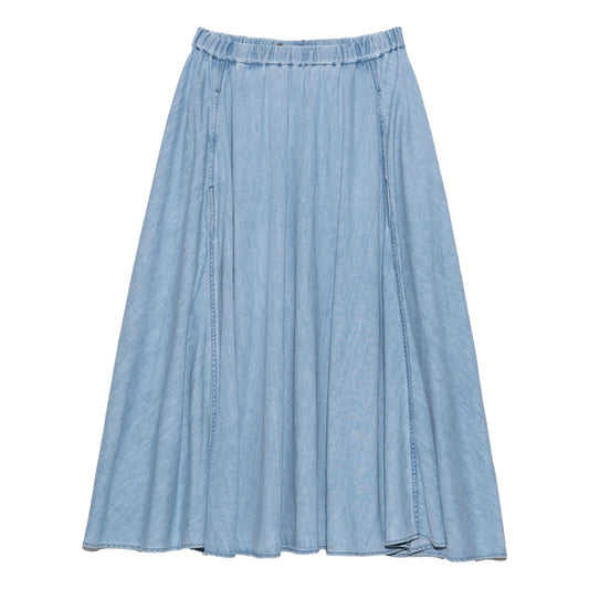 Nanamica LIGHT DENIM CIRCULAR SKIRT-INDIGO BLEACH