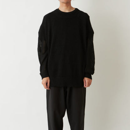 WHITE MOUNTAINEERING LINEN KNIT PULLOVER-BLACK