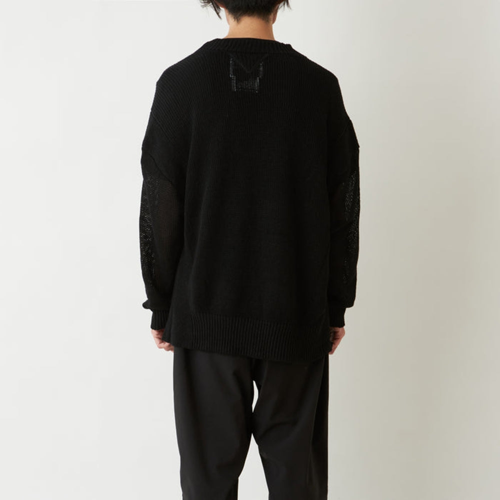WHITE MOUNTAINEERING LINEN KNIT PULLOVER-BLACK