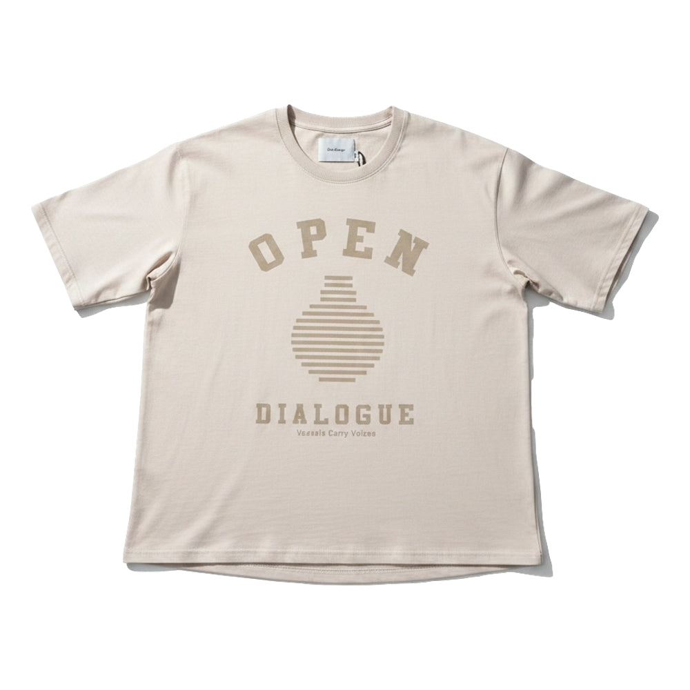 OPEN DIALOGUE LOGO TEE-BEIGE