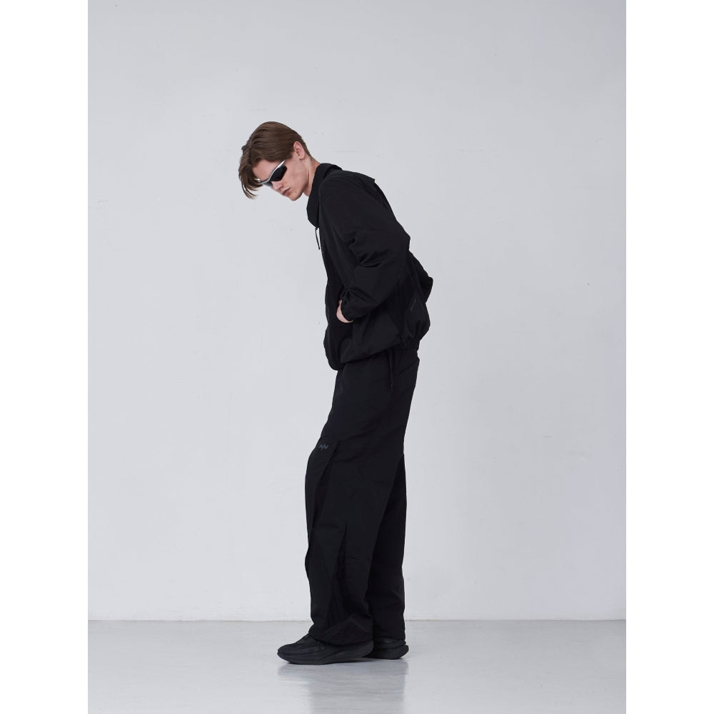 NINE POINT NINE LIGHT CURVE MESH PANTS-BLACK