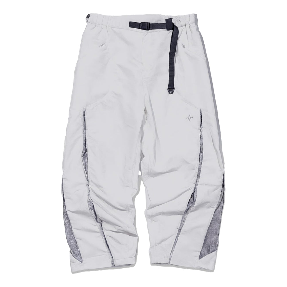 NINE POINT NINE LIGHT CURVE MESH PANTS-LIGHT GREY