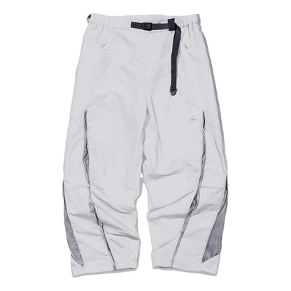NINE POINT NINE LIGHT CURVE MESH PANTS-LIGHT GREY