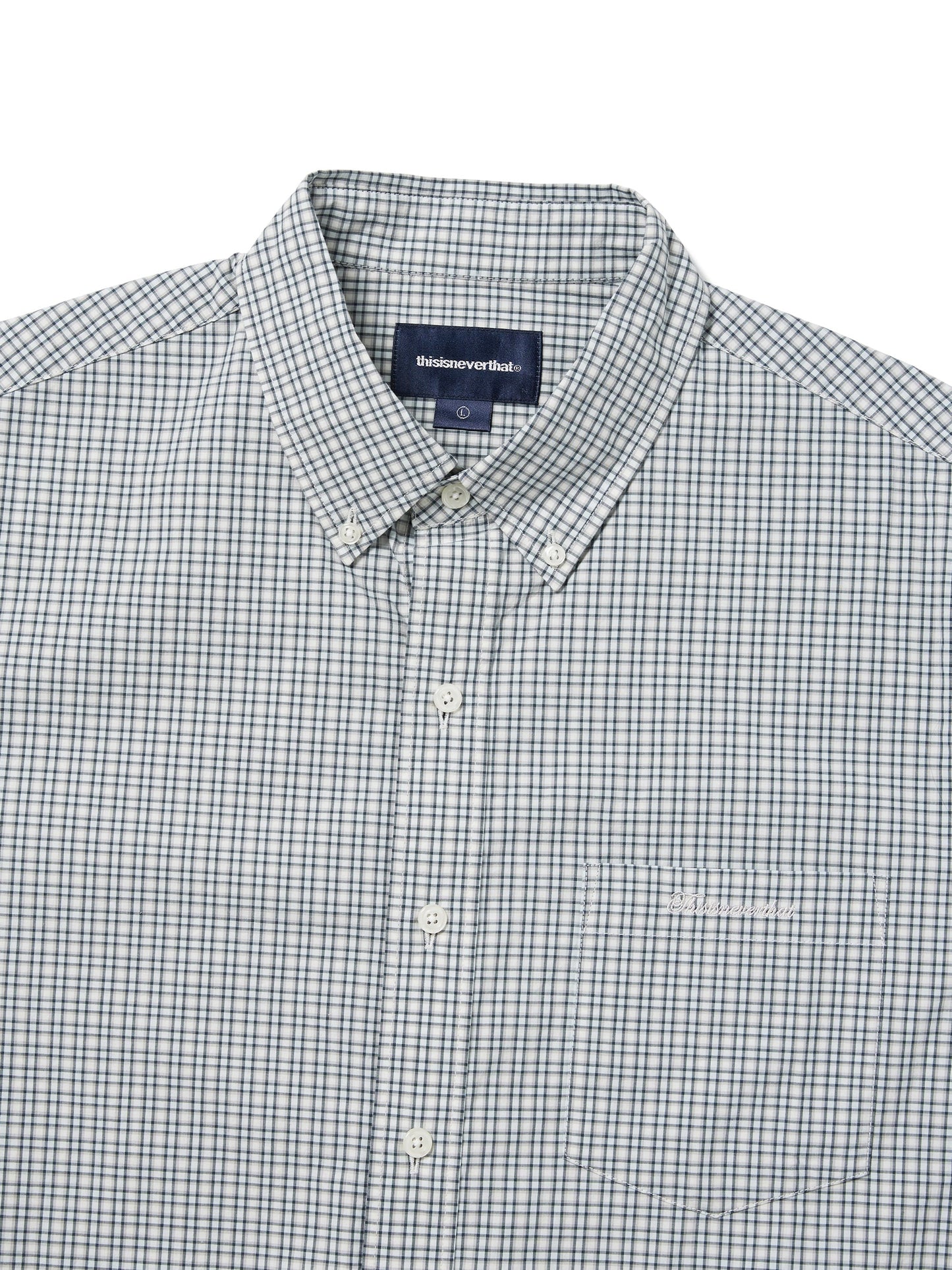 THIS IS NEVER THAT LIGHTWEIGHT PLAID SHIRT-IVORY