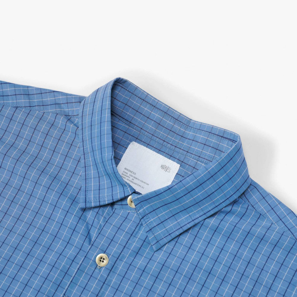 MADNESS CHECKED SHIRT (FABRIC BY JAPAN)-BLUE