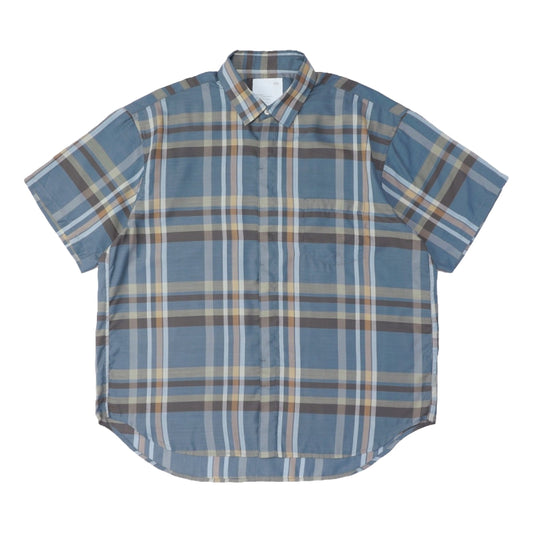 MADNESS CHECKED SHIRT (FABRIC BY JAPAN)-BLUE
