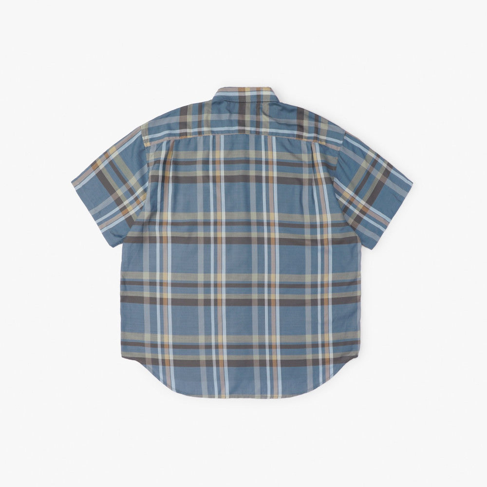 MADNESS CHECKED SHIRT (FABRIC BY JAPAN)-BLUE