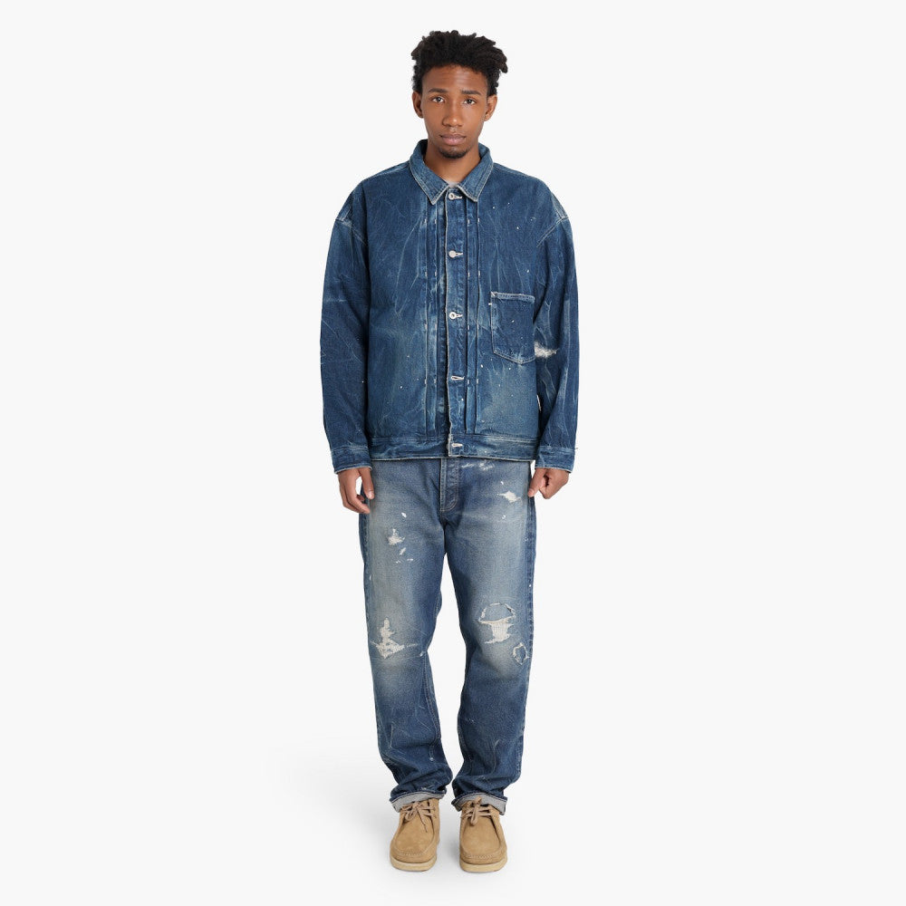 MADNESS DISTRESSED DENIM JACKET (MADE IN JAPAN)-INDIGO