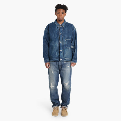 MADNESS DISTRESSED DENIM JACKET (MADE IN JAPAN)-INDIGO