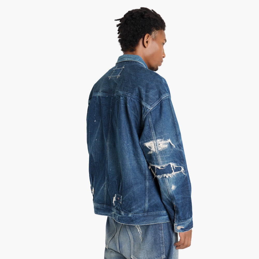 MADNESS DISTRESSED DENIM JACKET (MADE IN JAPAN)-INDIGO
