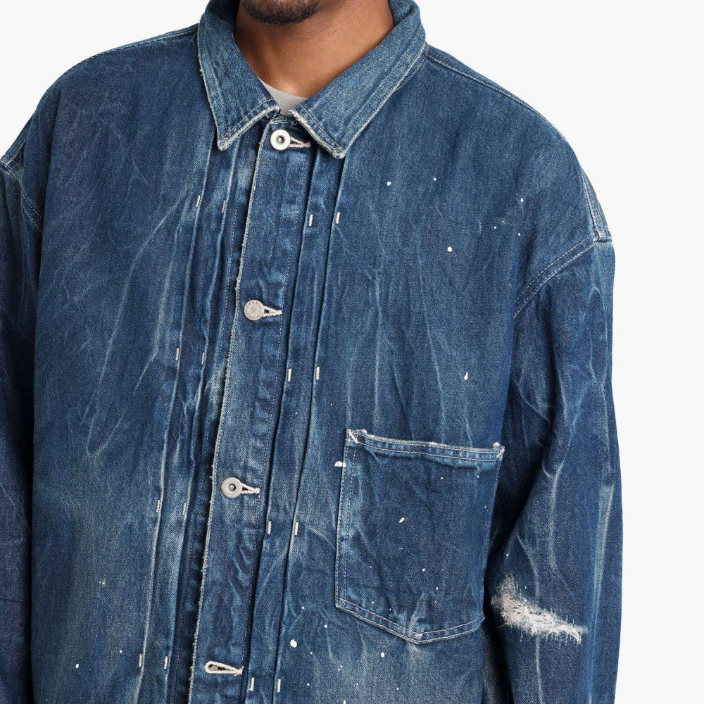 MADNESS DISTRESSED DENIM JACKET (MADE IN JAPAN)-INDIGO