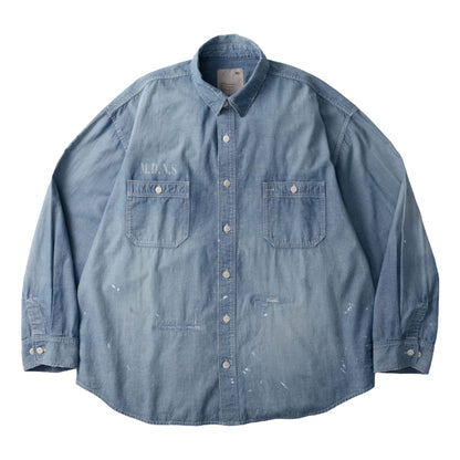 MADNESS HARD AGING CHAMBRAY NEP BD SHIRT (MADE IN JAPAN)-INDIGO