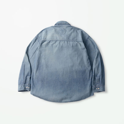 MADNESS HARD AGING CHAMBRAY NEP BD SHIRT (MADE IN JAPAN)-INDIGO