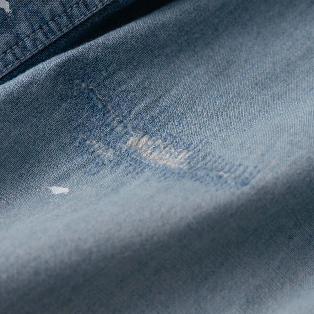 MADNESS HARD AGING CHAMBRAY NEP BD SHIRT (MADE IN JAPAN)-INDIGO