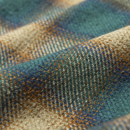 MADNESS JAZZ-NEP DISTRESSED FLANNEL BD SHIRT (MADE IN JAPAN)-EMERALD GREEN