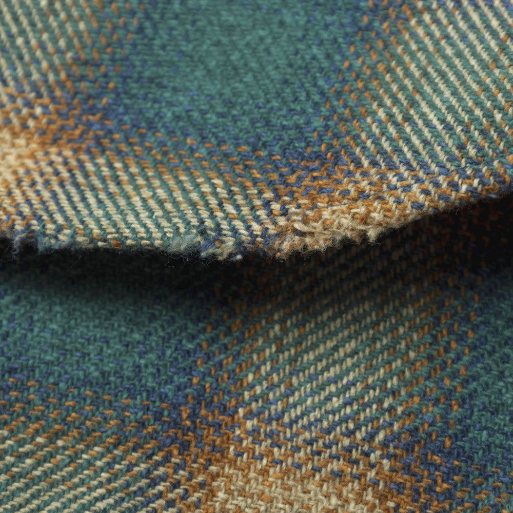 MADNESS JAZZ-NEP DISTRESSED FLANNEL BD SHIRT (MADE IN JAPAN)-EMERALD GREEN