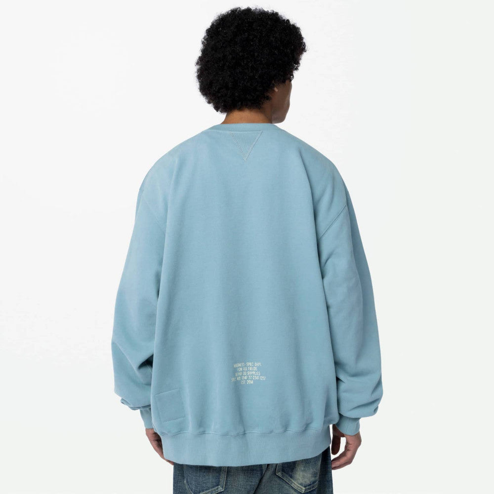 MADNESS MIL-TYPE CREW SWEATER-DUSTY BLUE