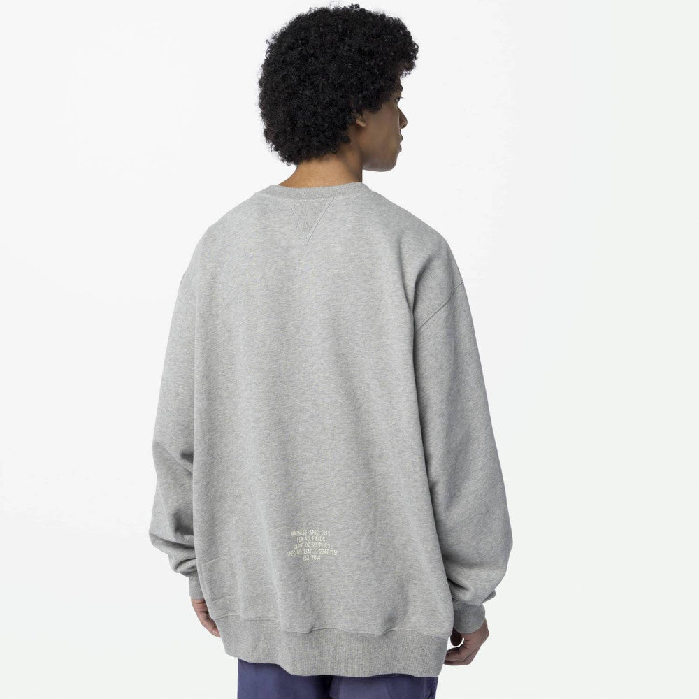 MADNESS MIL-TYPE CREW SWEATER-HEATHER GREY