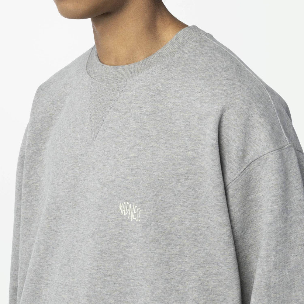 MADNESS MIL-TYPE CREW SWEATER-HEATHER GREY