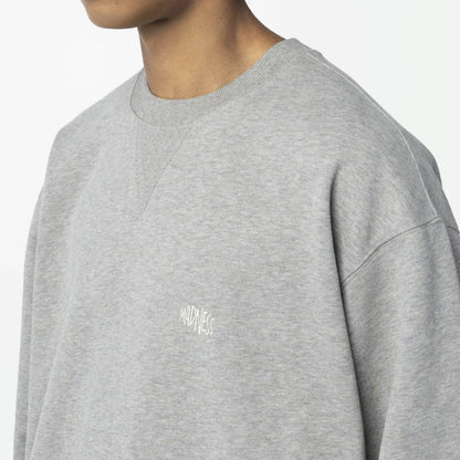 MADNESS MIL-TYPE CREW SWEATER-HEATHER GREY