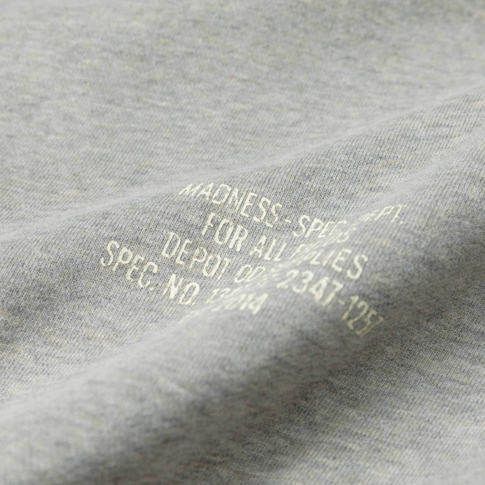 MADNESS MIL-TYPE CREW SWEATER-HEATHER GREY