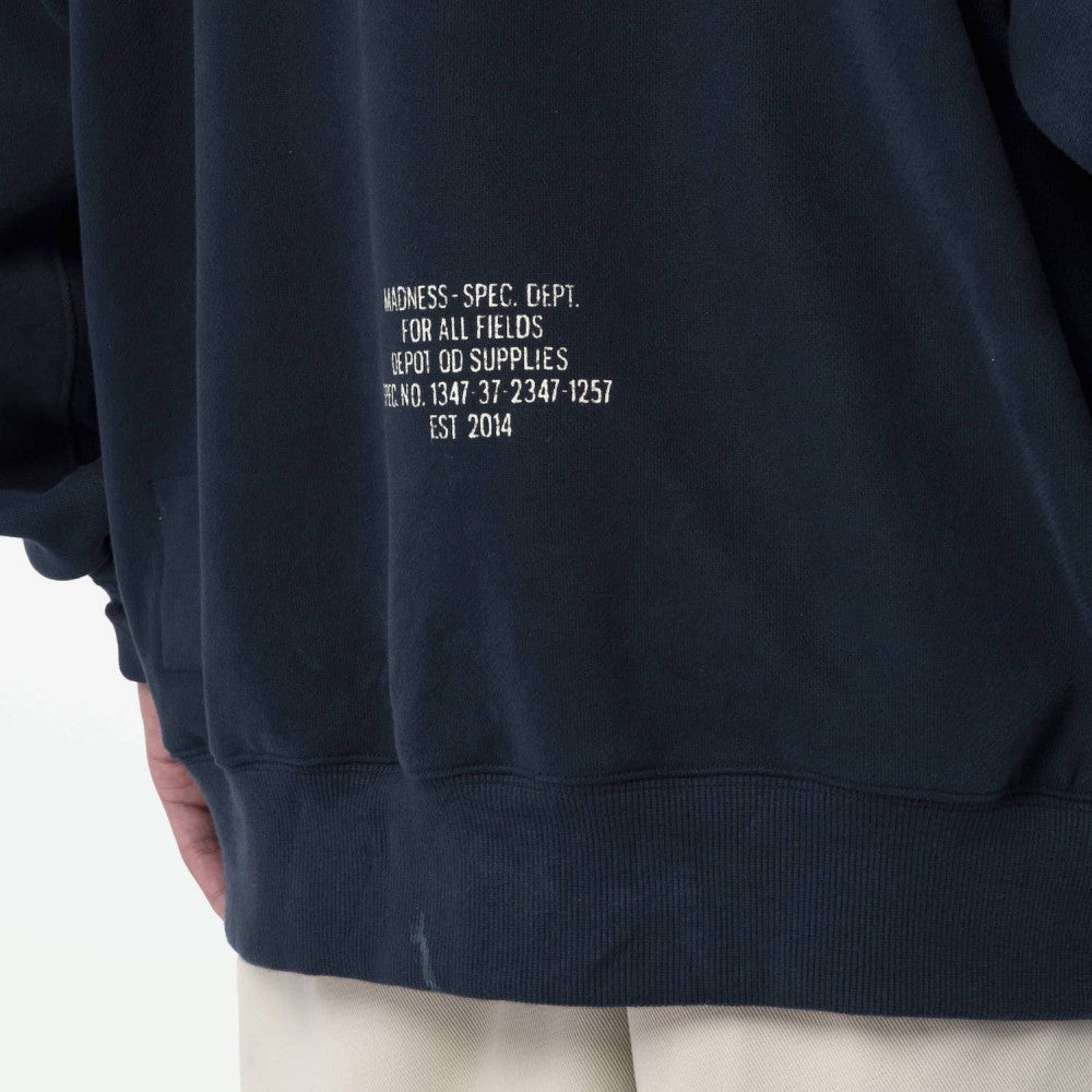 MADNESS MIL-TYPE CREW SWEATER-NAVY – Open Dialogue