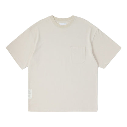 MADNESS OVERSIZE ESSENTIAL PIQUE POCKET TEE-CREAM