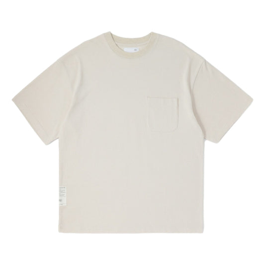 MADNESS OVERSIZE ESSENTIAL PIQUE POCKET TEE-CREAM