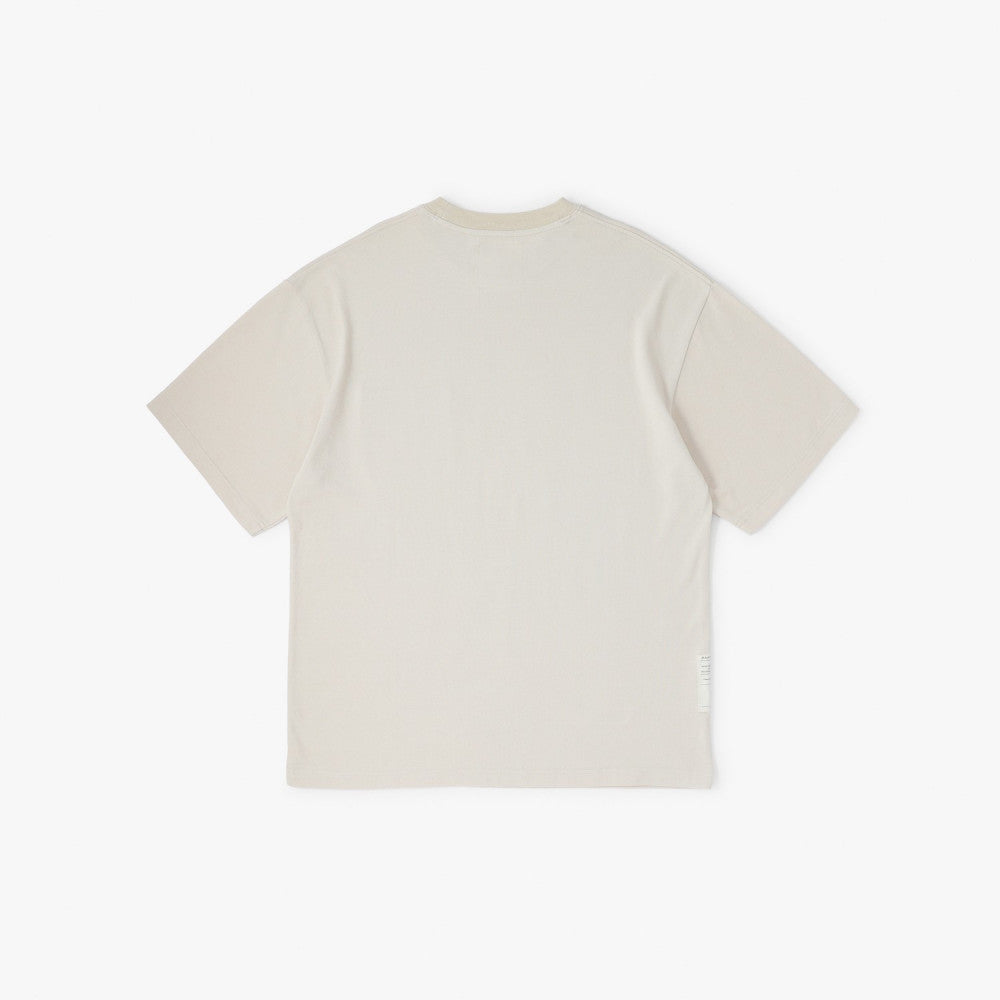 MADNESS OVERSIZE ESSENTIAL PIQUE POCKET TEE-CREAM