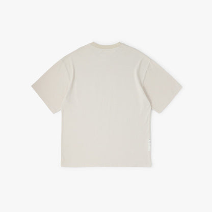 MADNESS OVERSIZE ESSENTIAL PIQUE POCKET TEE-CREAM