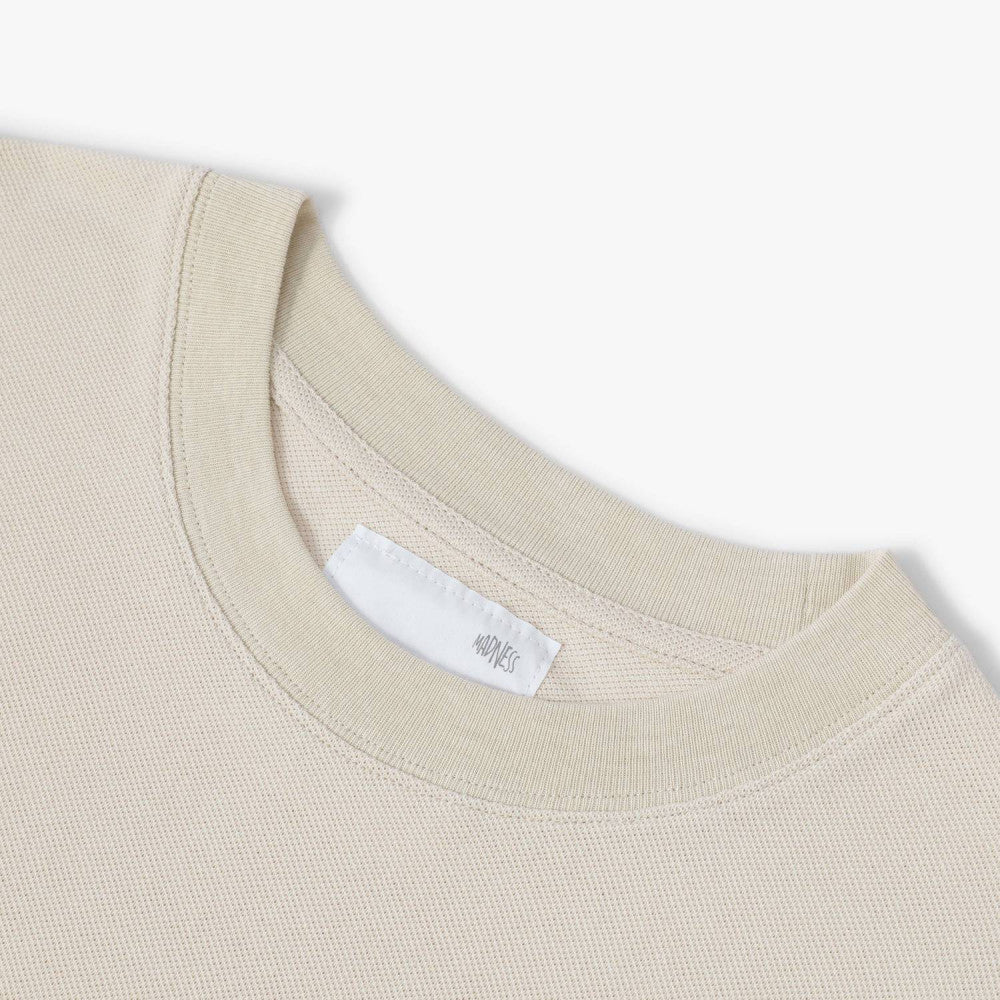MADNESS OVERSIZE ESSENTIAL PIQUE POCKET TEE-CREAM