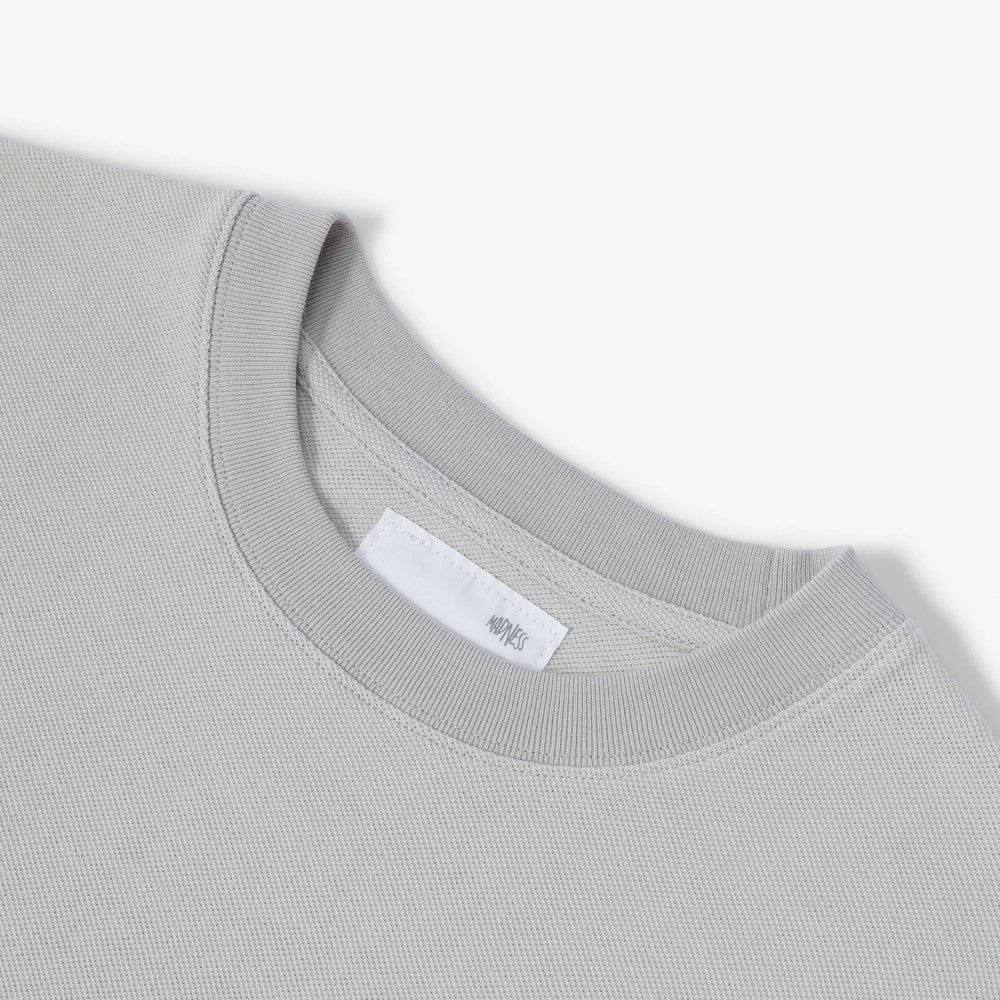 MADNESS OVERSIZE ESSENTIAL PIQUE POCKET TEE-LIGHT GREY