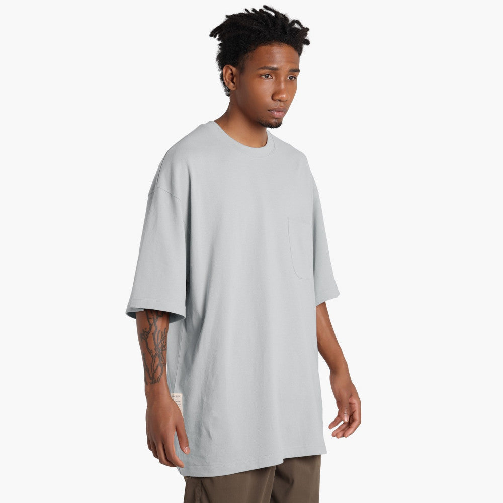 MADNESS OVERSIZE ESSENTIAL PIQUE POCKET TEE-LIGHT GREY