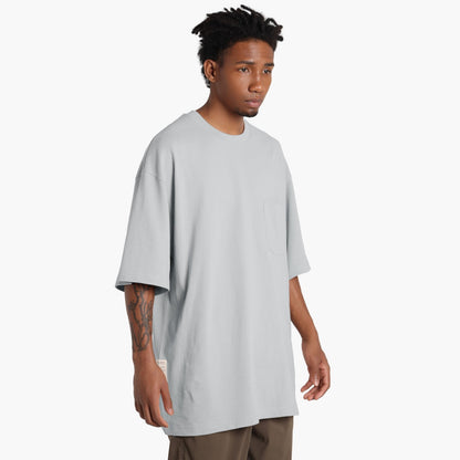 MADNESS OVERSIZE ESSENTIAL PIQUE POCKET TEE-LIGHT GREY
