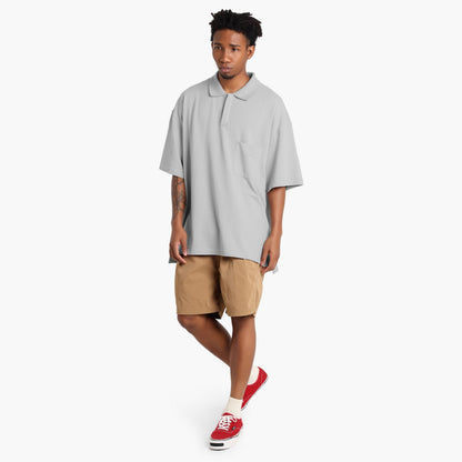 MADNESS OVERSIZE ESSENTIAL PIQUE POLO-LIGHT GREY