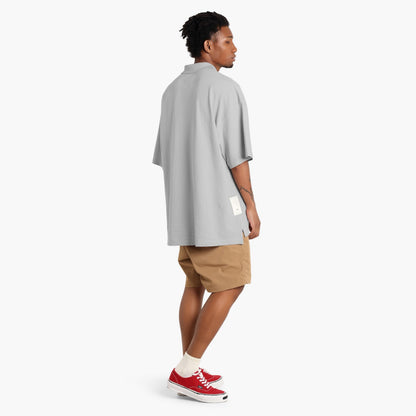 MADNESS OVERSIZE ESSENTIAL PIQUE POLO-LIGHT GREY