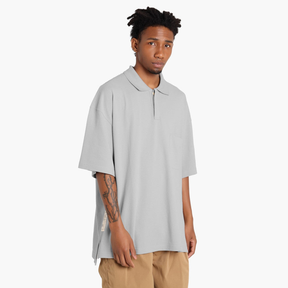 MADNESS OVERSIZE ESSENTIAL PIQUE POLO-LIGHT GREY