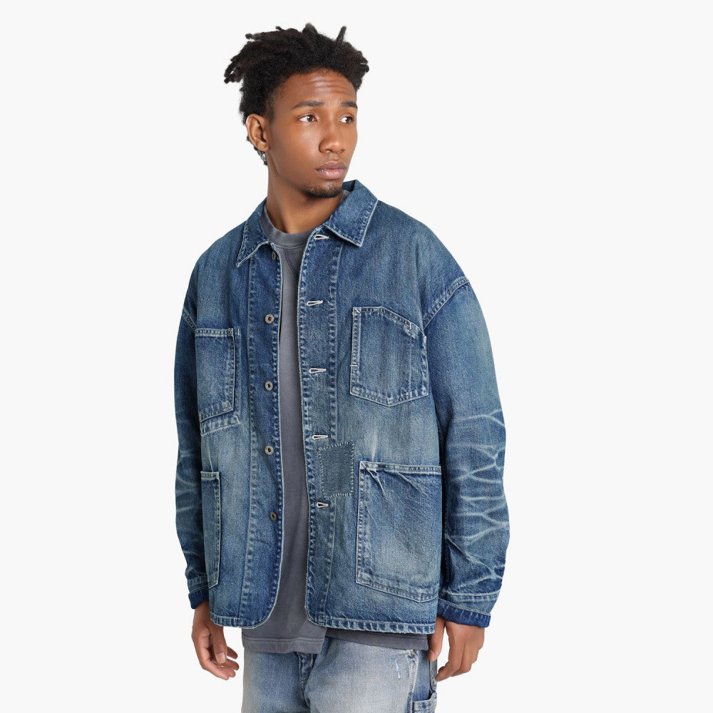 MADNESS PATCHED WORKER DENIM JACKET (MADE IN JAPAN)-INDIGO