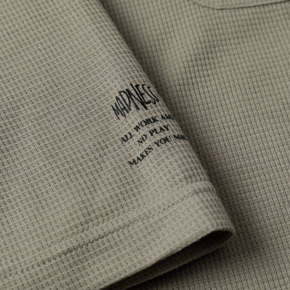 MADNESS POCKET WAFFLE T-SHIRT RAGLAN-SAND BEIGE