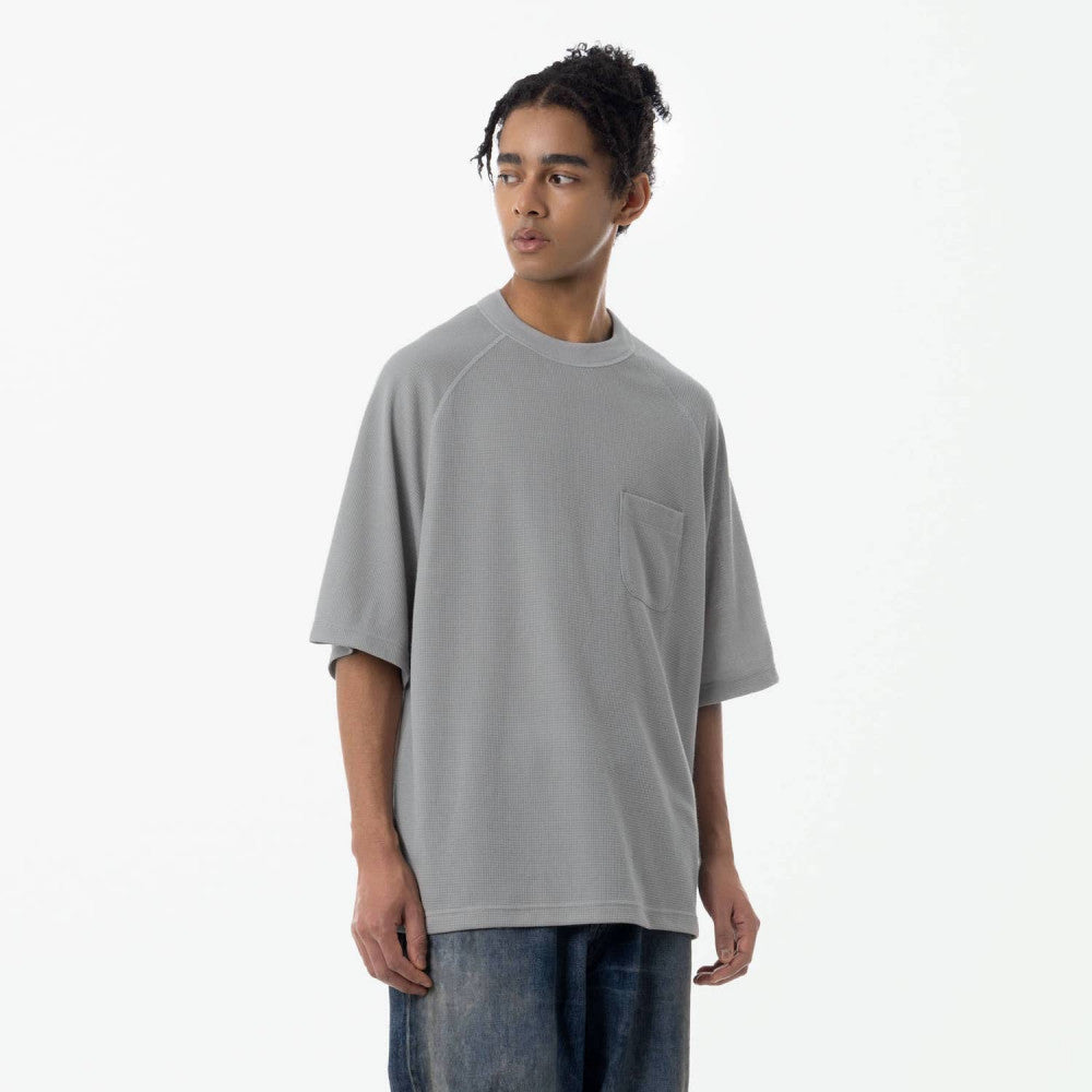 MADNESS POCKET WAFFLE T-SHIRT RAGLAN-GREY