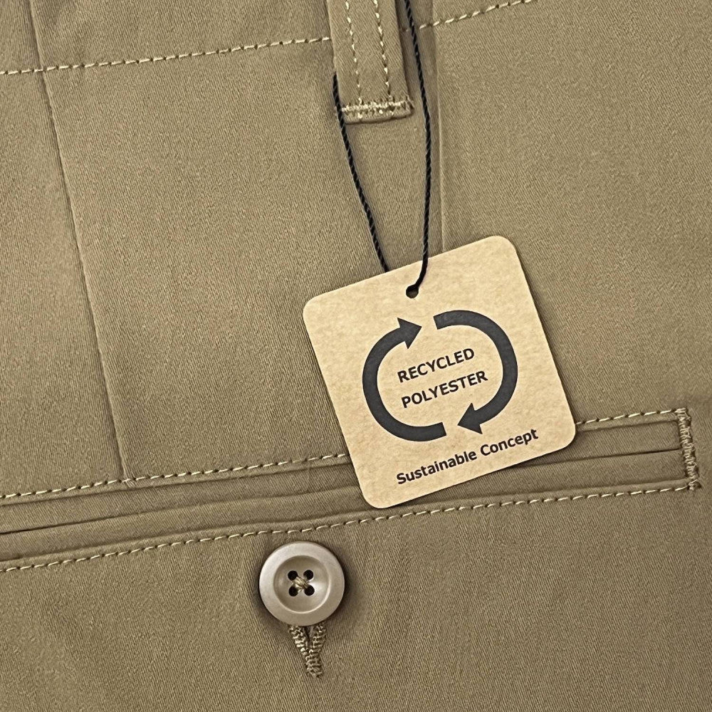 MADNESS POLYESTER CHINO SHORTS-KHAKI