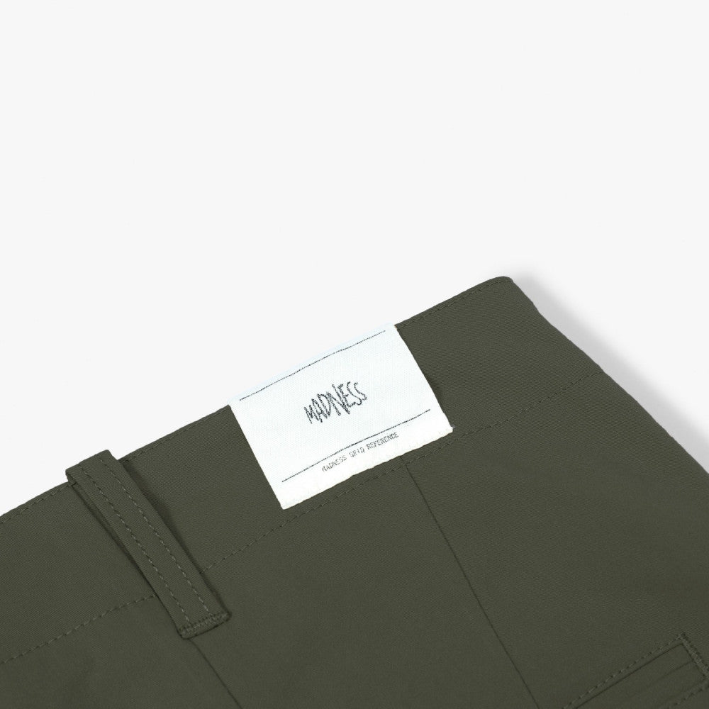 MADNESS POLYESTER CHINO SHORTS-OLIVE