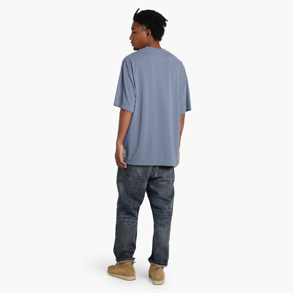 MADNESS POLY KNITTED TEE (FABRIC BY JAPAN)-DUST BLUE