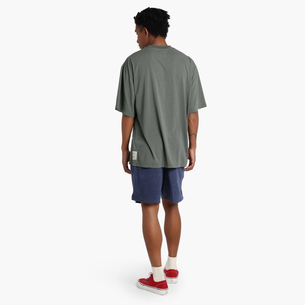 MADNESS POLY KNITTED TEE (FABRIC BY JAPAN)-ARMY GREEN